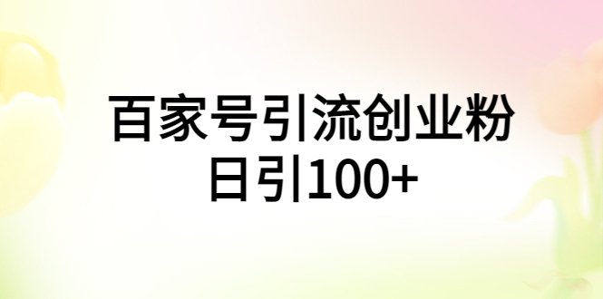 （5994期）百家号引流创业粉日引100+有手机电脑就可以操作！-千城资源网