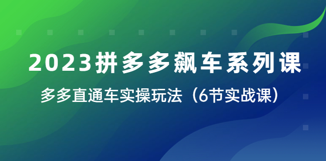 （6030期）2023拼多多飙车系列课，多多直通车实操玩法（6节实战课）-千城资源网
