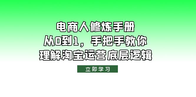 （6111期）电商人修炼·手册，从0到1，手把手教你理解淘宝运营底层逻辑-千城资源网