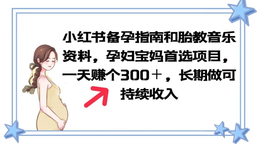 （6114期）小红书备孕指南和胎教音乐资料 孕妇宝妈首选项目 一天赚个300＋长期可做-千城资源网
