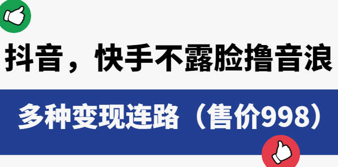 （6149期）抖音，快手不露脸撸音浪项目，多种变现连路（售价998）-千城资源网