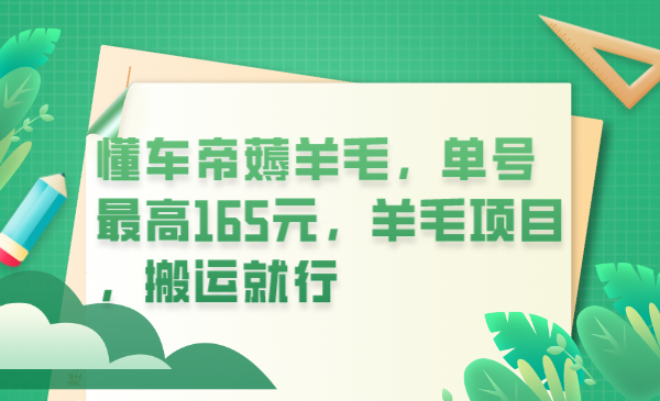 （6175期）懂车帝薅羊毛，单号最高165元，羊毛项目，搬运就行-千城资源网