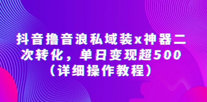 （6186期）抖音撸音浪私域装x神器二次转化，单日变现超500（详细操作教程）-千城资源网
