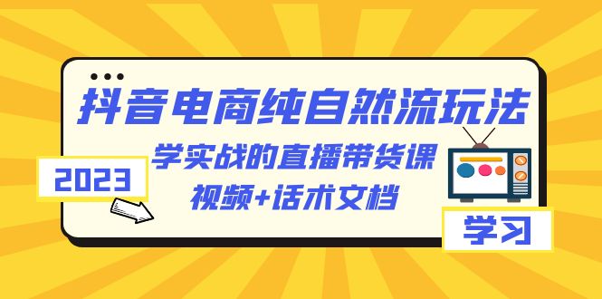 （6280期）2023抖音电商·纯自然流玩法：学实战的直播带货课，视频+话术文档-千城资源网