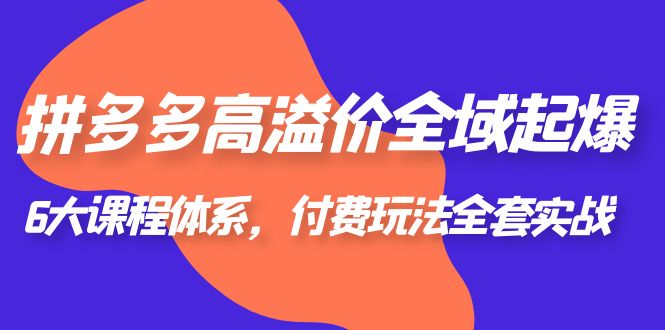 （6297期）拼多多-高溢价 全域 起爆，6大课程体系，付费玩法全套实战！-千城资源网