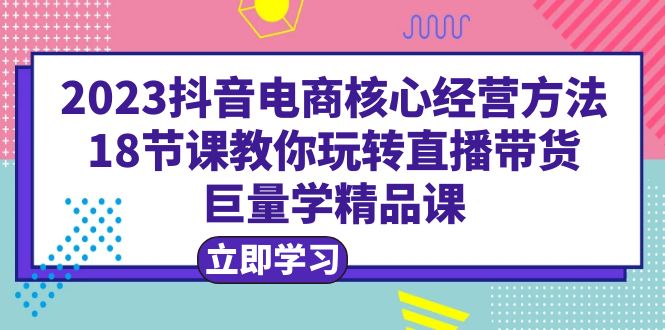 （6309期）2023抖音电商核心经营方法：18节课教你玩转直播带货，巨量学精品课-千城资源网
