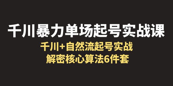 （6317期）千川暴力单场·起号实战课：千川+自然流起号实战， 解密核心算法6件套-千城资源网