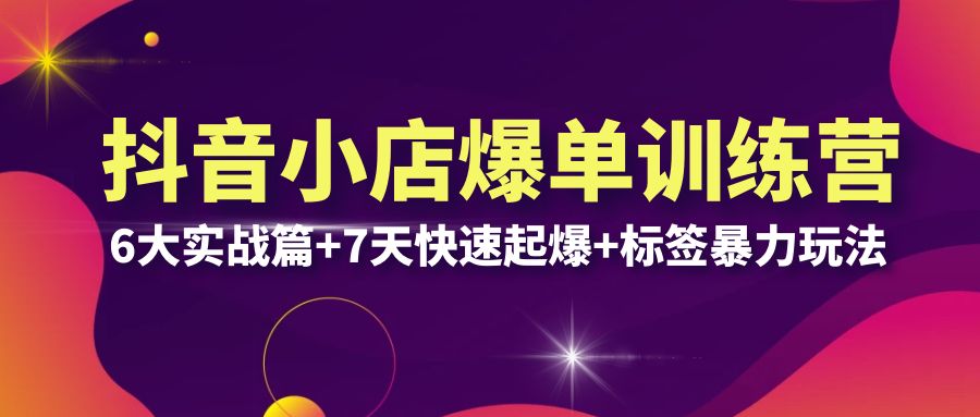 （6348期）抖音小店爆单训练营VIP线下课：6大实战篇+7天快速起爆+标签暴力玩法(32节)-千城资源网