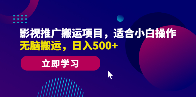 （6408期）影视推广搬运项目，适合小白操作，无脑搬运，日入500+-千城资源网
