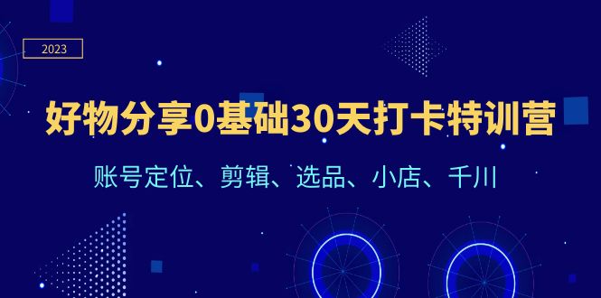 （6419期）好物分享0基础30天打卡特训营：账号定位、剪辑、选品、小店、千川-千城资源网