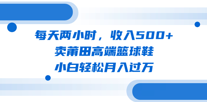 （6437期）每天两小时，收入500+，卖莆田高端篮球鞋，小白轻松月入过万（教程+素材）-千城资源网