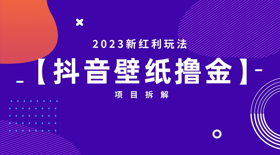 （6579期）2023新红利玩法：抖音壁纸撸金项目-千城资源网