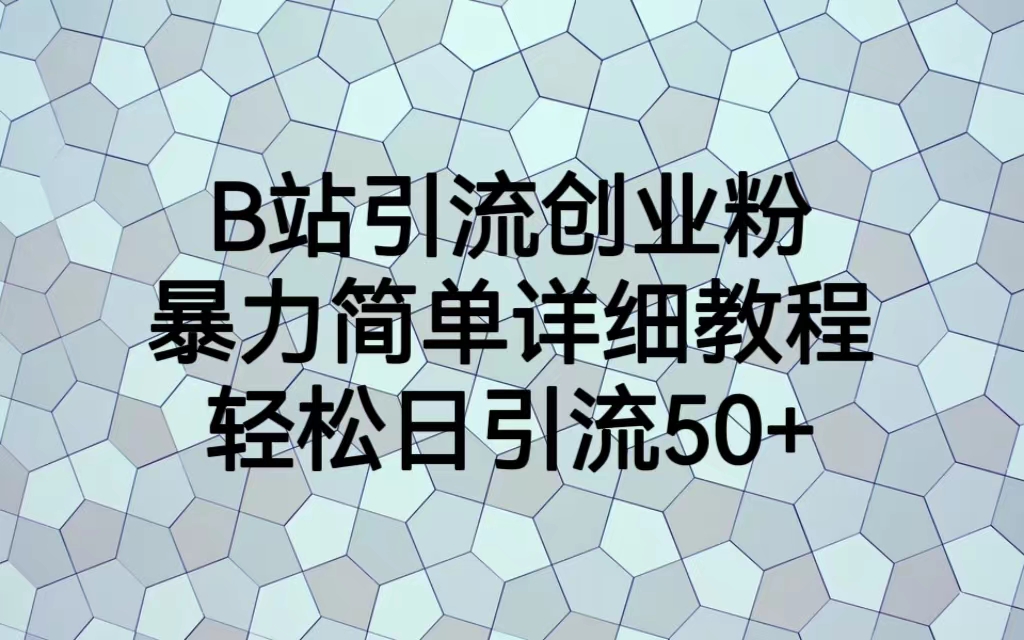 （6639期）B站引流创业粉，暴力简单详细教程，轻松日引流50+-千城资源网