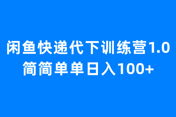 （6653期）闲鱼快递代下训练营1.0，简简单单日入100+-千城资源网