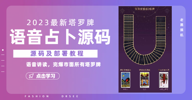 （6685期）2023新版塔罗牌语音讲解占卜源码，配套视频教程和网站源码-千城资源网