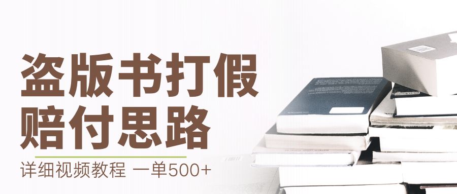 （6689期）最新盗版书赔付打假项目，一单利润500+【详细玩法视频教程】-千城资源网