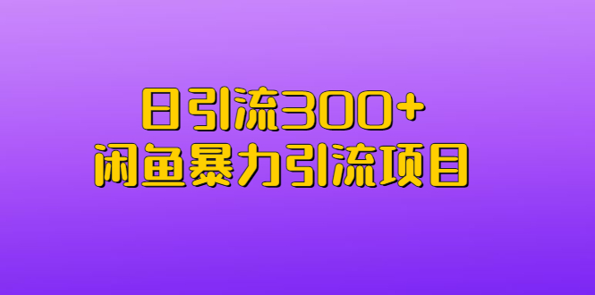 （6694期）日引流300+闲鱼暴力引流项目-千城资源网