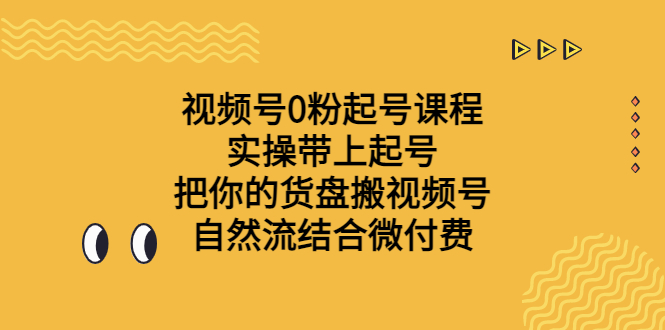 （6749期）视频号0粉起号课程 实操带上起号 把你的货盘搬视频号 自然流结合微付费-千城资源网