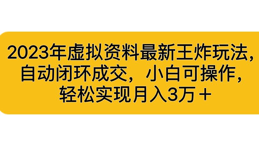（6773期）2023年虚拟资料最新王炸玩法，自动闭环成交，小白可操作，轻松实现月入3…-千城资源网