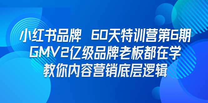 （6798期）小红书品牌 60天特训营第6期 GMV2亿级品牌老板都在学 教你内容营销底层逻辑-千城资源网