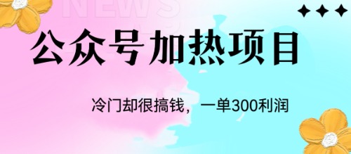 （6916期）冷门公众号加热项目，一单利润300+-千城资源网