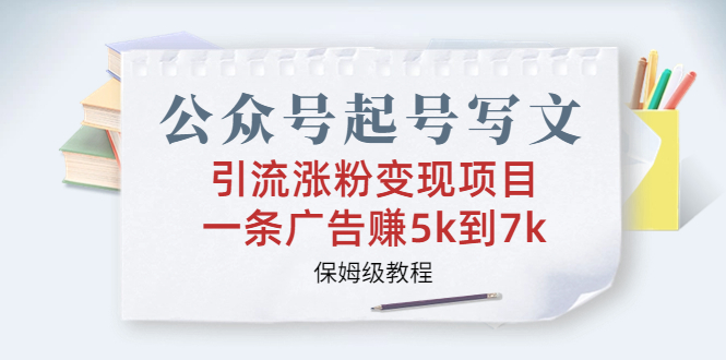 （6987期）公众号起号写文、引流涨粉变现项目，一条广告赚5k到7k，保姆级教程-千城资源网