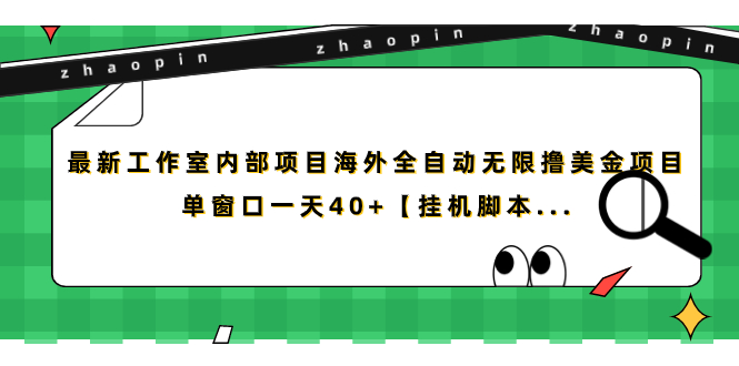 （7091期）最新工作室内部项目海外全自动无限撸美金项目，单窗口一天40+【挂机脚本…-千城资源网