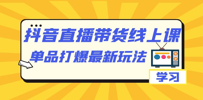 （7238期）抖音·直播带货线上课，单品打爆最新玩法（12节课）-千城资源网
