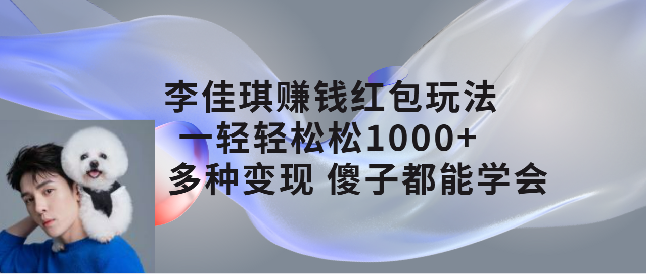 （7383期）李佳琪赚钱红包玩法，一天轻轻松松1000+，多种变现，傻子都能学会-千城资源网