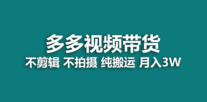 （7512期）【蓝海项目】多多视频带货，纯搬运一个月搞了5w佣金，小白也能操作【揭秘】-千城资源网
