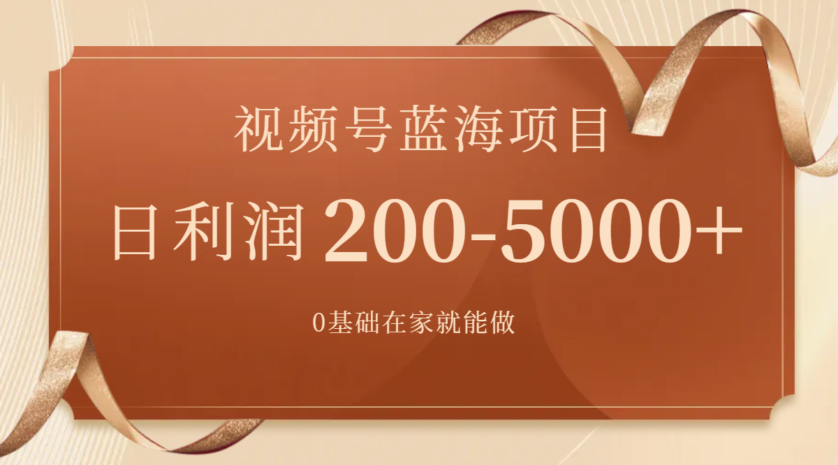 （7585期）视频号蓝海项目，0基础在家也能做，日入200-5000+【附266G资料】-千城资源网