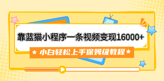 （7595期）靠蓝猫小程序一条视频变现16000+小白轻松上手保姆级教程（附166G资料素材）-千城资源网