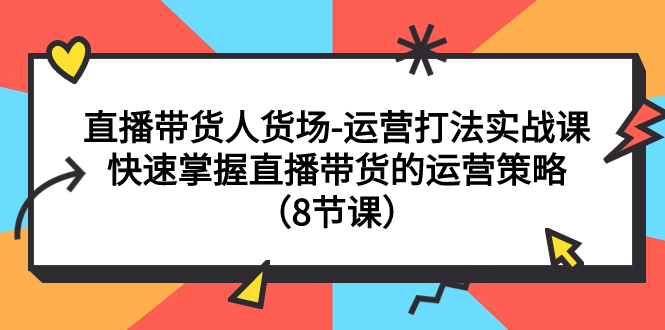 （7672期）直播带货人货场-运营打法实战课：快速掌握直播带货的运营策略（8节课）-千城资源网