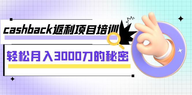 （7765期）cashback返利项目培训：轻松月入3000刀的秘密（8节课）-千城资源网