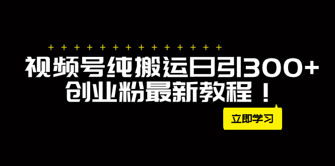 （7833期）外面卖2580视频号纯搬运日引300+创业粉最新教程！-千城资源网
