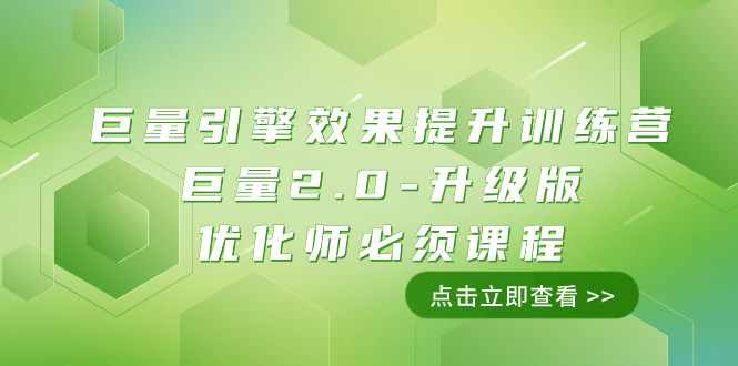 （7887期）巨量引擎·效果提升训练营：巨量2.0-升级版，优化师必须课程（111节课）-千城资源网