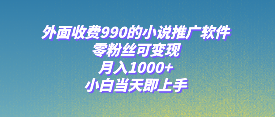 （8016期）小说推广软件，零粉丝可变现，月入1000+，小白当天即上手【附189G素材】-千城资源网