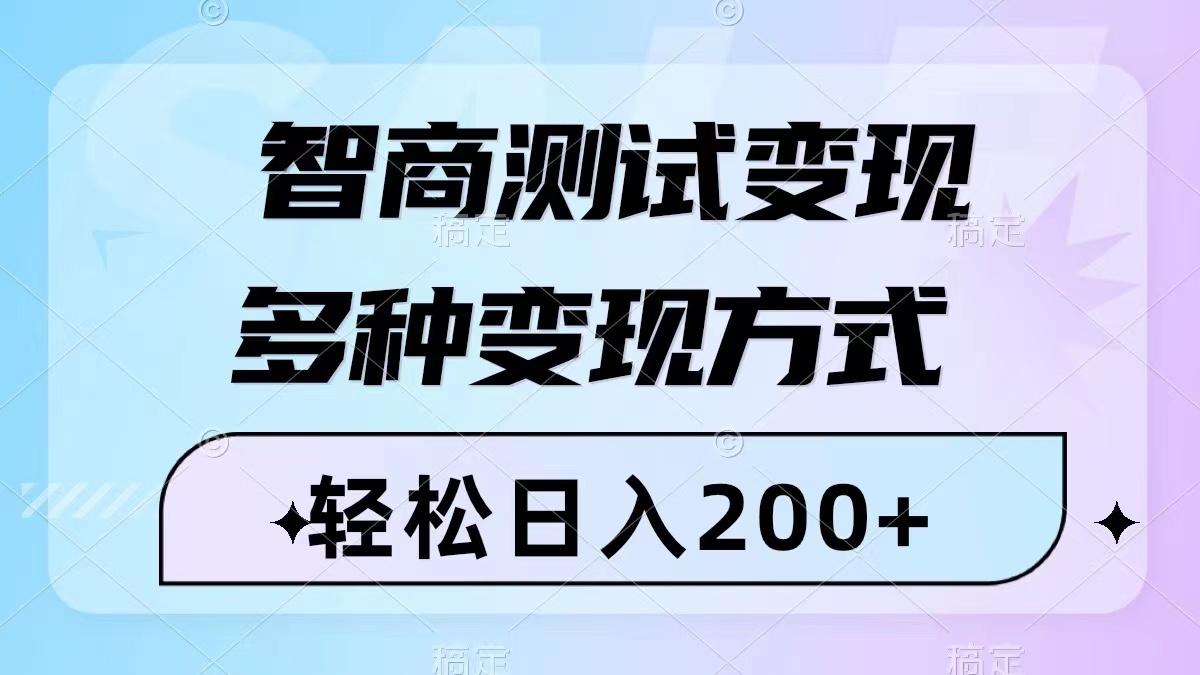 （8049期）智商测试变现，轻松日入200+，几分钟一个视频，多种变现方式（附780G素材）-千城资源网