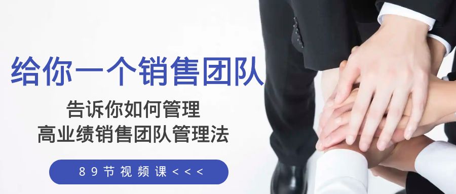 （8169期）给你 一个销售团队，告诉你如何管理，高业绩销售团队管理法（89节课）-千城资源网