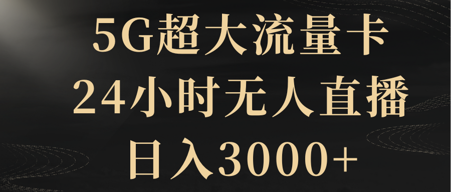 （8304期）5G超大流量卡，24小时无人直播，日入3000+-千城资源网