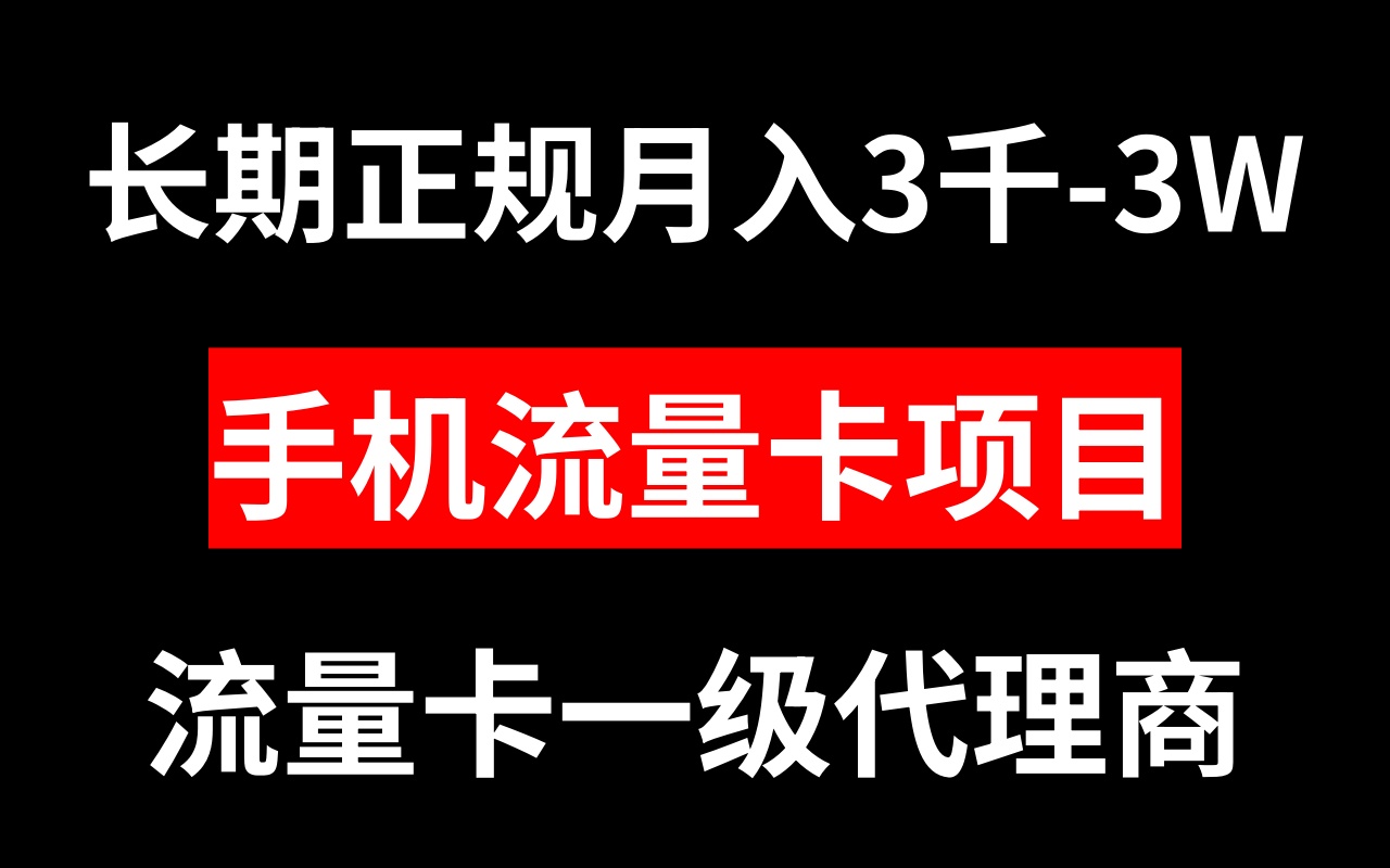 （8311期）手机流量卡代理月入3000-3W长期正规项目-千城资源网