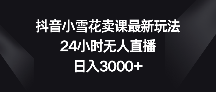 （8322期）抖音小雪花卖课最新玩法，24小时无人直播，日入3000+-千城资源网