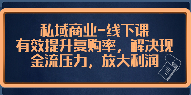 （8425期）私域商业-线下课，有效提升复购率，解决现金流压力，放大利润-千城资源网