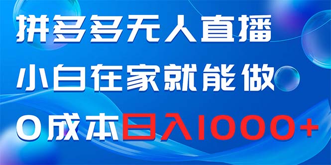 （8450期）拼多多无人直播，小白在家就能做，0成本日入1000+-千城资源网