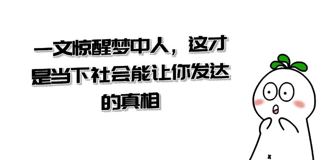 某公众号付费文章《一文惊醒梦中人，这才是当下社会能让你发达的真相》-千城资源网