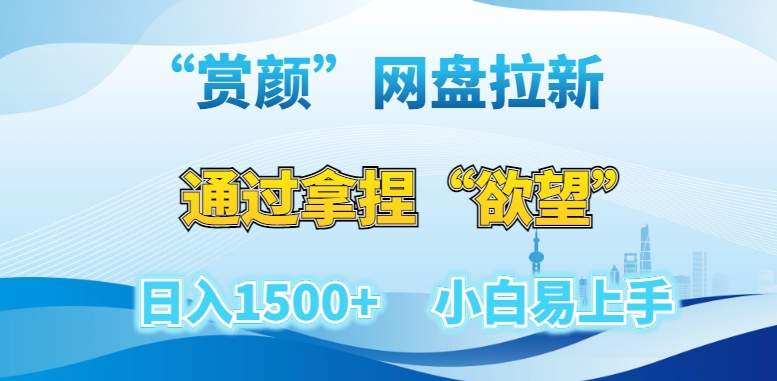 “赏颜”网盘拉新赛道，通过拿捏“欲望”日入1500+，小白易上手【揭秘】-千城资源网