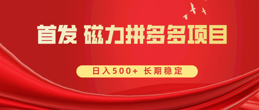 （8611期）首发 磁力拼多多自撸  日入500+-千城资源网