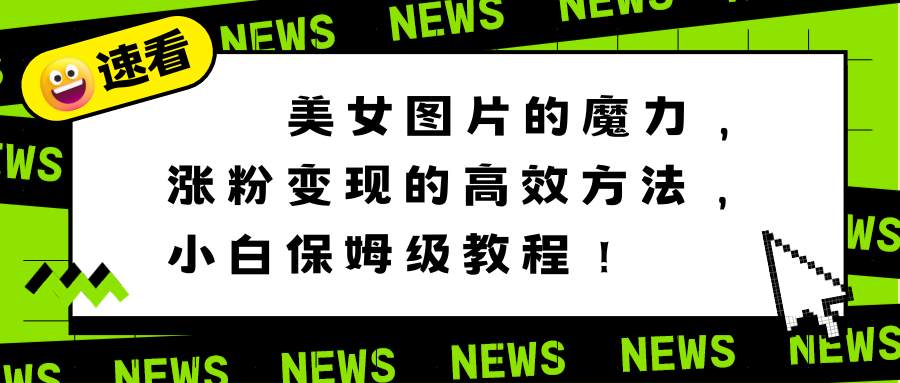 （8666期）美女图片的魔力，涨粉变现的高效方法，小白保姆级教程！-千城资源网