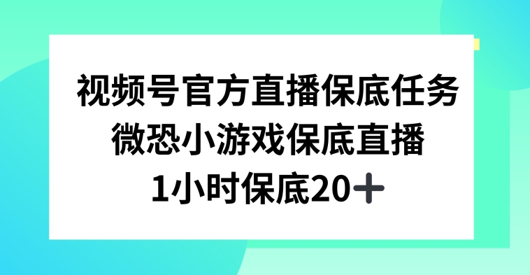 视频号直播任务，微恐小游戏，1小时20+-千城资源网