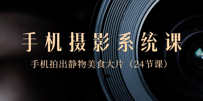 0基础手机摄影系统课，手机拍出静物美食大片（24节课）-千城资源网